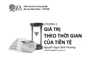 Bài giảng Lập và phân tích dự án - Chương 2 Giá trị theo thời gian của tiền tệ