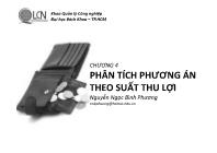 Bài giảng Lập và phân tích dự án - Chương 4 Phân tích phương án theo suất thu lợi