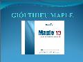 Bài giảng Maple - Bài 1 Giới thiệu