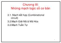 Bài giảng môn Kiến trúc máy tính - Chương 3 Những mạch logic số cơ bản