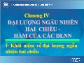 Bài giảng môn Lý thuyết xác suất và thống kê kế toán - Chương 4 Đại lượng ngẫu nhiên hai chiều - Hàm của các đại lượng ngẫu nhiên