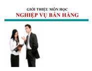 Bài giảng môn Nghiệp vụ bán hàng