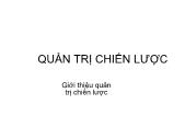 Bài giảng môn Quản trị chiến lược