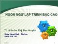 Bài giảng Ngôn ngữ lập trình bậc cao