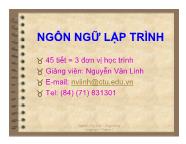 Bài giảng Ngôn ngữ lập trình - Nguyễn Văn Linh