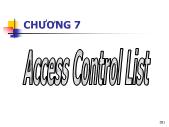 Bài giảng Thiết bị mạng - Chương 7 Access Control List - ACL