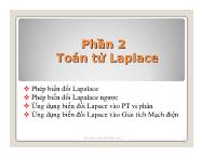 Bài giảng Toán Kỹ Thuật - Chương 3 Phép biến đổi Laplace