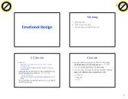 Bài giảng Yếu tố con người - Bài 6: Emotional Design