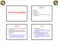 Bài giảng Yếu tố con người - Bài 7: User-Centered Design