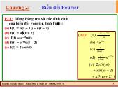 Bài tập Toán kỹ thuật - Chương 2: Biến đổi Fourier