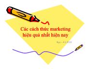 Các cách thức marketing hiệu quả nhất hiện nay