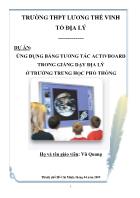 Dự án Ứng dụng bảng tương tác Activboard trong giảng dạy Địa lý ở trường trung học phổ thông