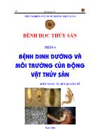 Giáo trình Bệnh học thủy sản - Phần 4 Bệnh dinh dưỡng và môi trường của động vật thủy sản