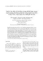 Nghiên cứu, đánh giá hệ thống sử dụng đất đai phục vụ quy hoạch sử dụng đất nông nghiệp bền vững (nghiên cứu điểm: xã Đại Thành, huyện Quốc Oai, thành phố Hà Nội)