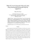 Phân tích Asen trong quá trình xử lý nước bằng phương pháp quang phổ hấp thụ nguyên tử