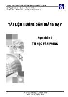 Tài liệu hướng dẫn giảng dạy - Học phần 1 Tin học văn phòng