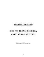 Bài giảng Chuyên đề: Siêu âm trong đánh giá chức năng thất trái