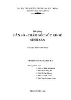 Bài giảng Dân số - Chăm sóc sức khoẻ sinh sản