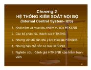 Bài giảng Lý thuyết kiểm toán - Chương 2 Hệ thống kiểm soát nội bộ (Internal Control System- ICS)