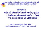 Bài giảng Quản lý hành chính nhà nước và quản lý ngành giáo dục và đào tạo - Chương 1 Một số vấn đề về nhà nước, quản lý hành chính nhà nước