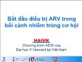 Bắt đầu điều trị ARV trong bối cảnh nhiễm trùng cơ hội