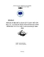 Đề án Mối quan hệ giữa lãi suất và quy mô vốn đầu tư, vận dụng phân tích đánh giá tình hình đầu tư của Việt Nam giai đoạn 2000- 2010