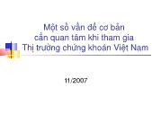 Một số vấn đề cơ bản cần quan tâm khi tham gia Thị trường chứng khoán Việt Nam