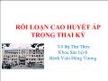 Rối loạn cao huyết áp trong thai kỳ