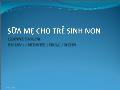 Sữa mẹ cho trẻ sinh non