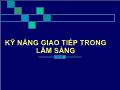 Kỹ năng giao tiếp trong lâm sàng