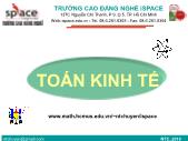 Bài giảng môn Toán kinh tế