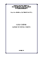 Giáo trình kinh tế nông thôn