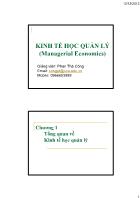 Kinh tế học quản lý - Chương 1: Tổng quan về Kinh tế học quản lý