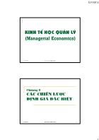 Kinh tế học quản lý - Chương 8: Các chiến lược định giá đặc biệt