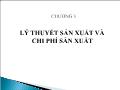 Kinh tế lượng - Chương 3: Lý thuyết sản xuất và chi phí sản xuất