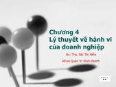 Kinh tế lượng - Chương 4: Lý thuyết về hành vi của doanh nghiệp