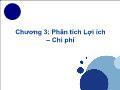 Kinh tế môi trường - Chương 3: Phân tích Lợi ích – Chi phí