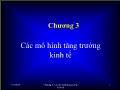 Kinh tế phát triển - Chương 3: Các mô hình tăng trưởng kinh tế