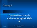 Kinh tế phát triển - Chương 4: Các mô hình chuyển dịch cơ cấu ngành kinh tế