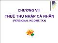 Luật ngân sách nhà nước - Chương VII: Thuế thu nhập cá nhân
