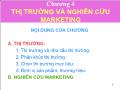 Marketing bán hàng - Chương 4: Thị trường và nghiên cứu marketing