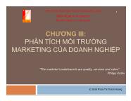 Marketing bán hàng - Chương III: Phân tích môi trường marketing của doanh nghiệp