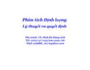 Phân tích định lượng lý thuyết ra quyết định