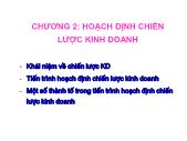 Quản trị kinh doanh - Chương 2: Hoạch định chiến lược kinh doanh