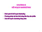 Quản trị kinh doanh - Chương III: Kế hoạch marketing