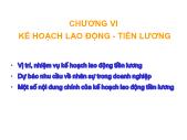 Quản trị kinh doanh - Chương VI: Kế hoạch lao động - Tiền lương