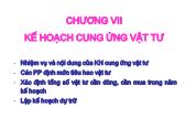 Quản trị kinh doanh - Chương VII: Kế hoạch cung ứng vật tư