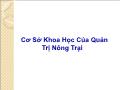 Quản trị kinh doanh - Cơ sở khoa học của quản trị nông trại