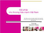 Quản trị kinh doanh - Giải pháp cho thương hiệu mạnh Việt Nam