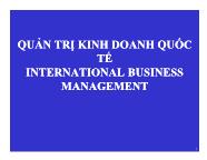 Quản trị kinh doanh quốc tế international business management